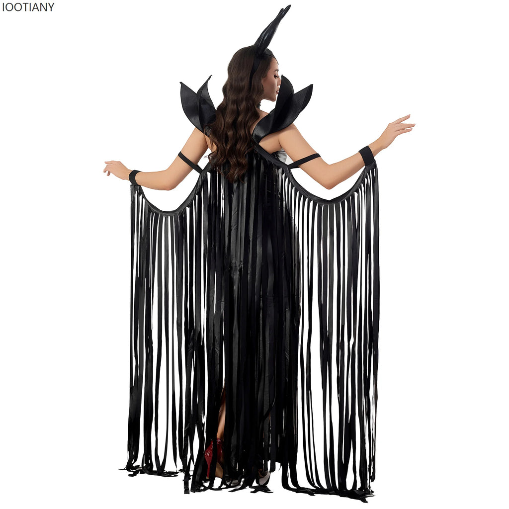 Deluxe Halloween Sleeping Beauty Evil Witch Cosplay Costume Masquerade Horror Vampire Queen Fancy Dress Party Role Play Costume