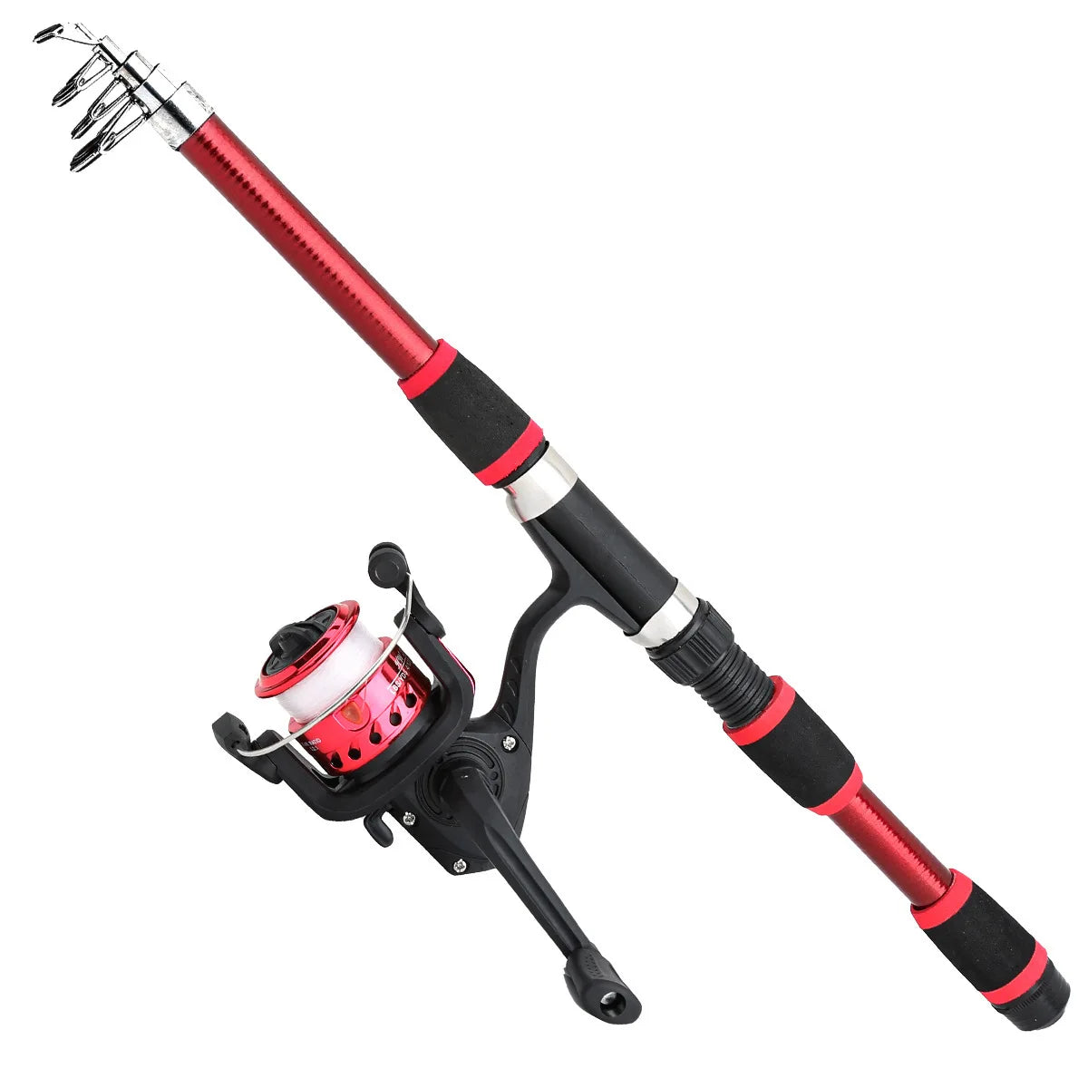 Telescopic Fishing Pole Full Portable Fishing Spinning Reels Baits Hooks 180cm Fishing Rod in Saltwater or Freshwater