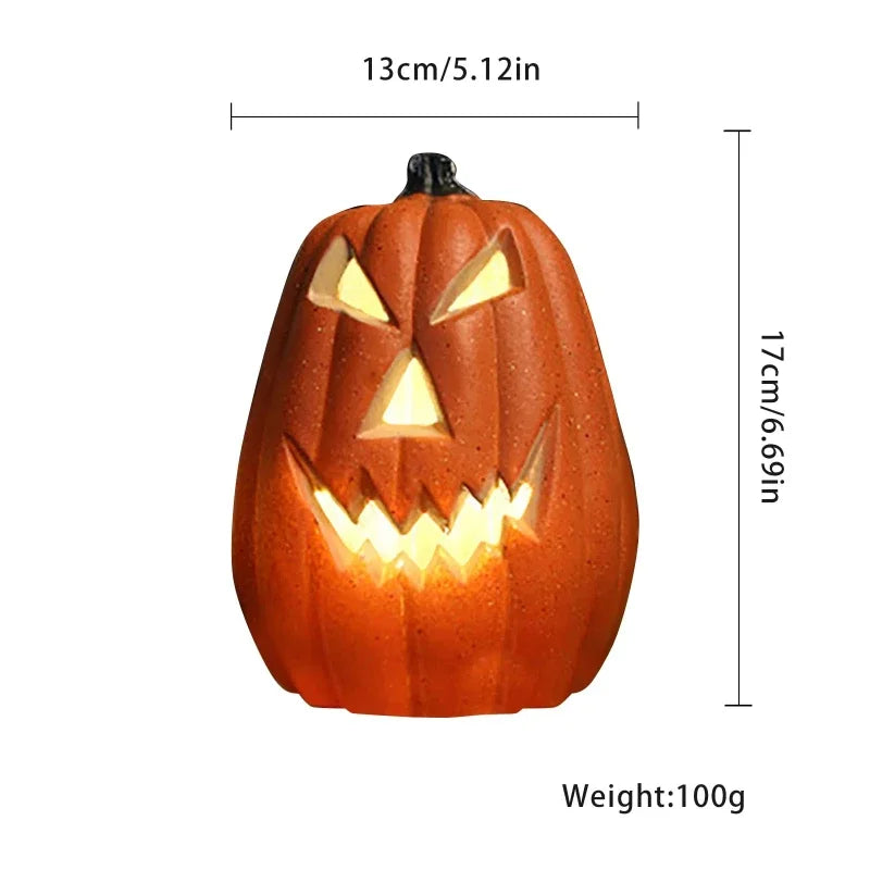 Festive Halloween LED Pumpkin Lantern Spooky Ornament for Household Bar Party Scene Decoration Holiday Indoor Layout Supplies