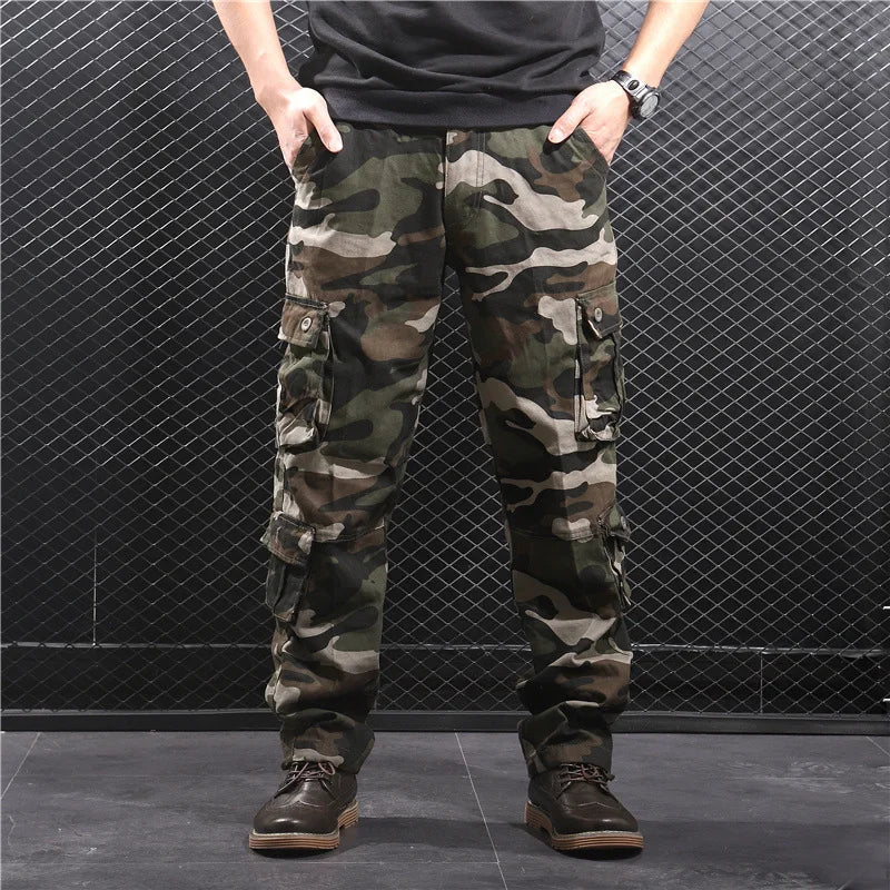 2026 Men's Cotton Cargo Pants Fashion Eight Pockets Sport Trousers Pants Male Oversize Loose Straight Streetwear Pants for Men