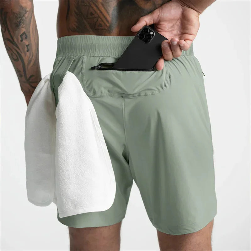 Men Running Bodybuilding Shorts Man Summer Gyms Workout shorts Male Breathable Quick Dry Sportswear Jogger multi-pocket Shorts