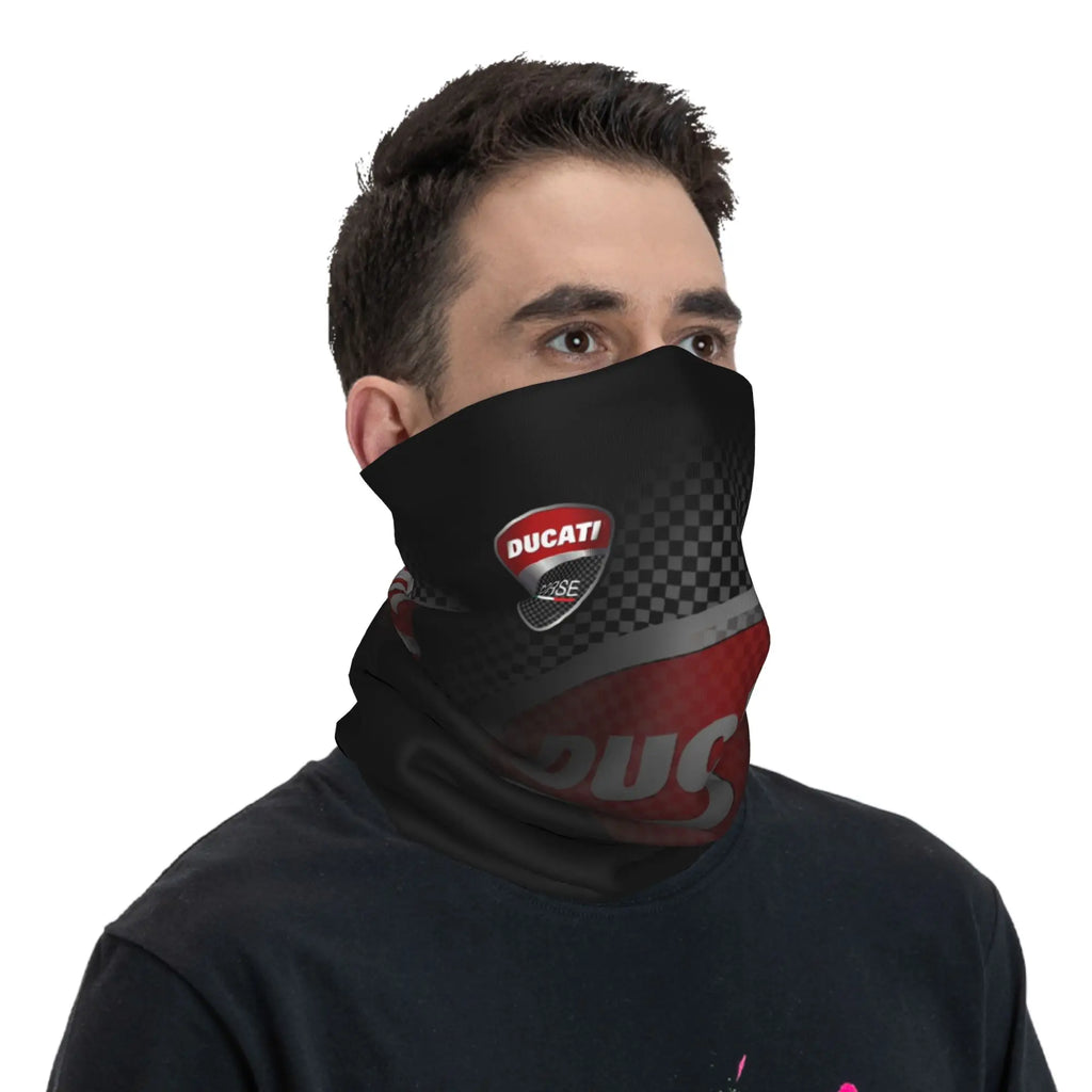 Custom Ducatis Logo Bandana Neck Gaiter Windproof Face Scarf Cover Men Women Motorcycle Racing Sprot  Headwear Tube Balaclava