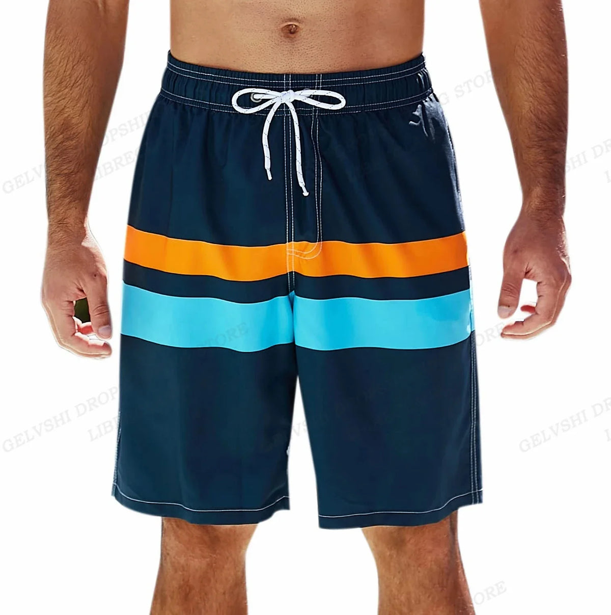 Men's Swimming Shorts Stripe 3d Surfing Board Short Kids Beach Shorts Men Swim Trunks Masculina Sports Fitness Pants Boy Briefs