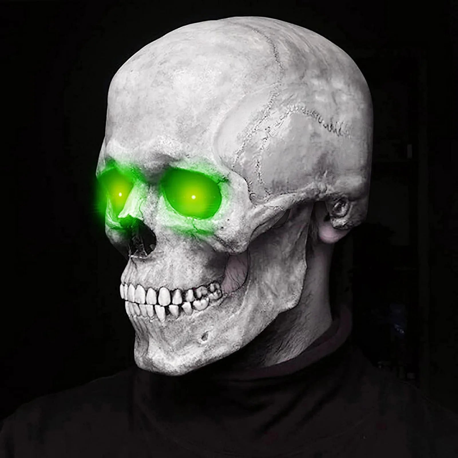 Halloween Horror Mask 3D Reality Full Head Skull Movable Jaw Helmet Latex Scary Skeleton Mask Carnival Cosplay Decoration Props