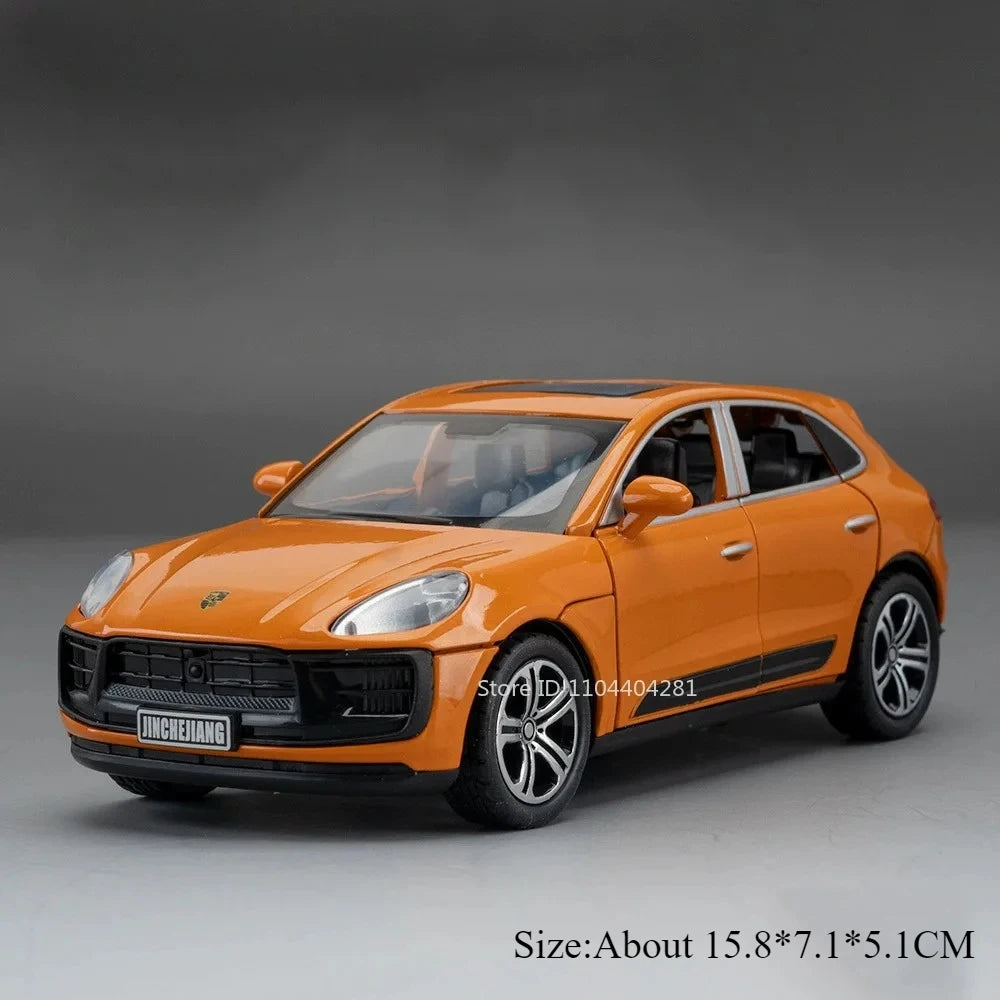 1:32 911 GT3 RS Macan Alloy Sports Car Diecast Model Toys Ornament Doors Opened Sound Light Pull Back Vehices Kids Festival Gift