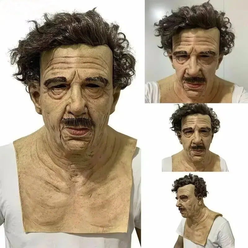 Old Man Mask Halloween Party April Fool’s Day Party Supplies Thriller Cosplay Props Wrinkle Full For Head Mask Face Masks
