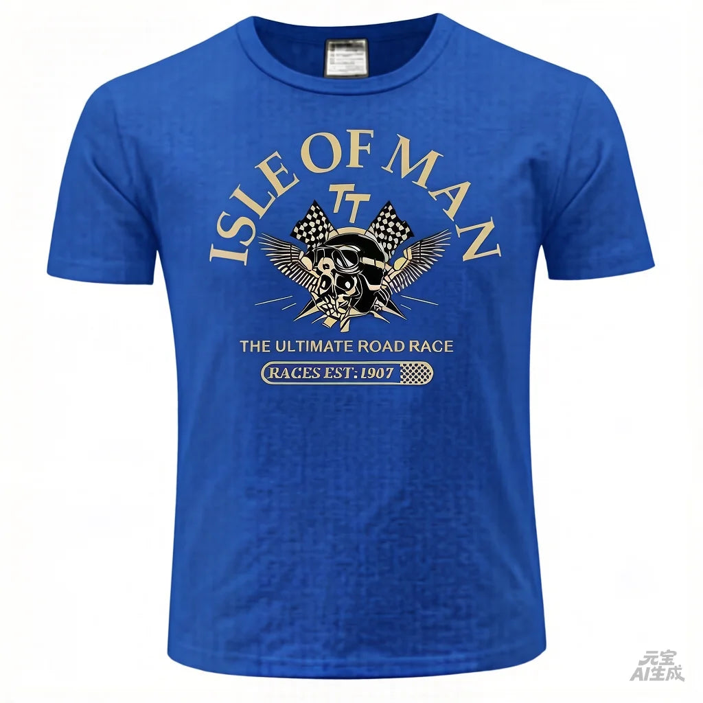 Men's Tshirt Isle of Man TT Races Skull Helmet T-Shirt 2025 Fashion Tees EST1907