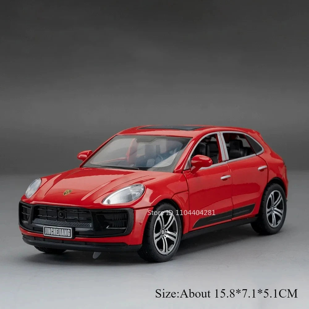 1:32 911 GT3 RS Macan Alloy Sports Car Diecast Model Toys Ornament Doors Opened Sound Light Pull Back Vehices Kids Festival Gift