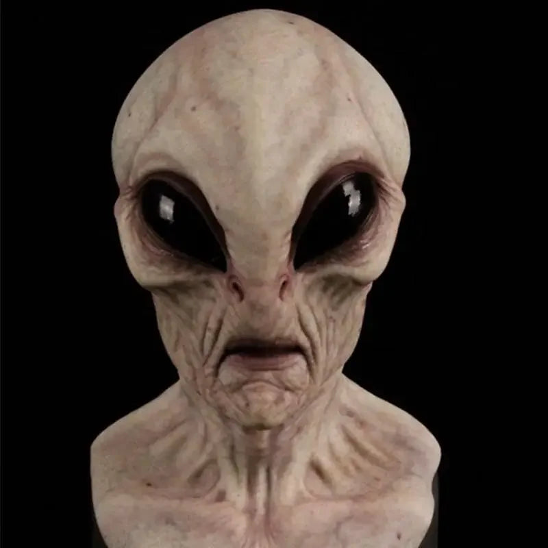 UFO Space Prop Helmet Mask Halloween Cosplay Alien Mask Latex Headdress Halloween Funny Horror Party Costume Funny Props