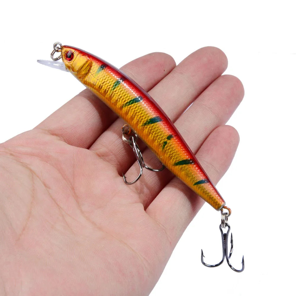 1PCS Minnow Fishing Lure 95mm 8g Floating Hard Bait Wobbler Jig Bait Crankbait Carp Striped Bass Pesca Fishing Tackle SwimBait