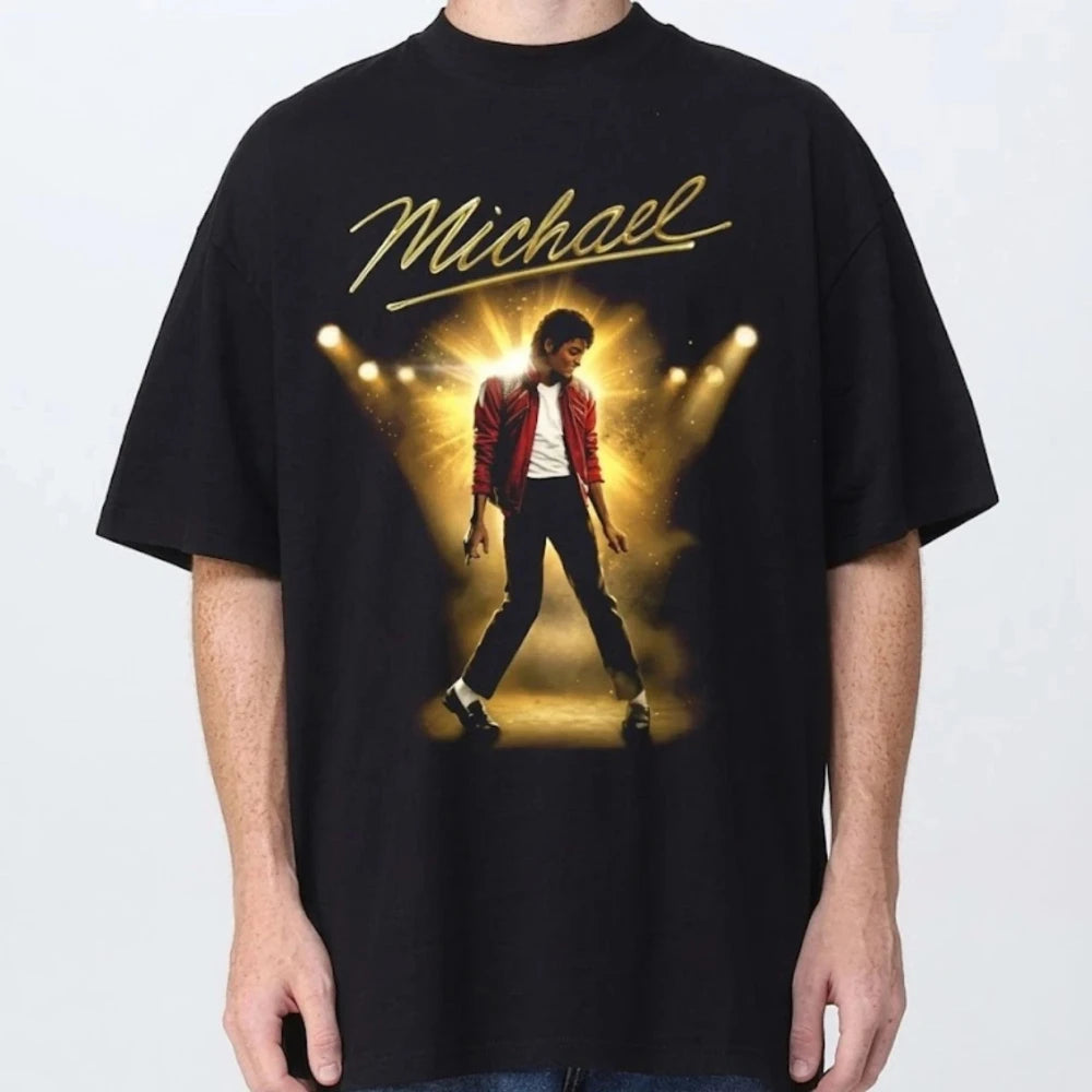 Michael Jackson Billie Jean Retro Pop Music and Dance Graphic T-Shirt Unisex Pure Cotton Casual Streetwear Shirt for All Seasons