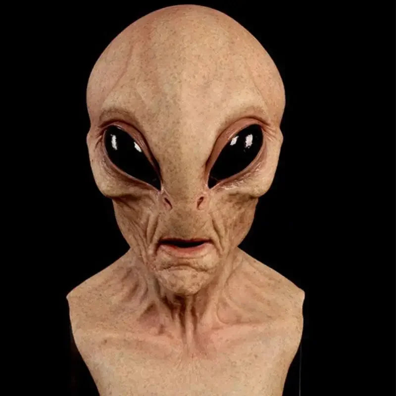 UFO Space Prop Helmet Mask Halloween Cosplay Alien Mask Latex Headdress Halloween Funny Horror Party Costume Funny Props