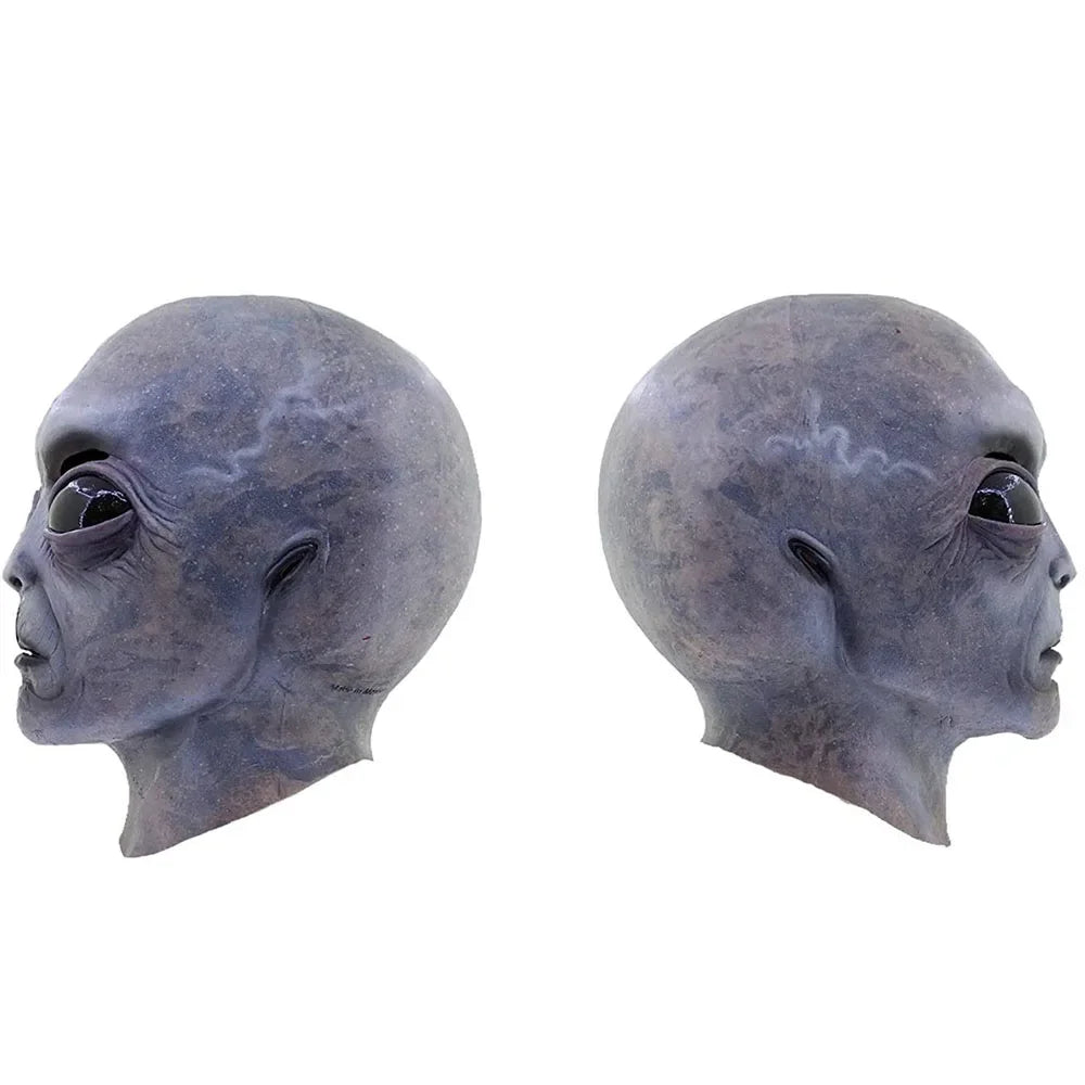 UFO Space Prop Helmet Mask Halloween Cosplay Alien Mask Latex Headdress Halloween Funny Horror Party Costume Funny Props