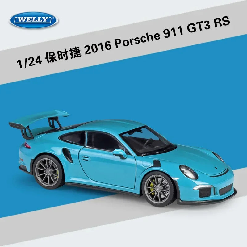 WELLY 1:24 Porsche 911 (997) GT3 RS Simulator Diecast Alloy Car Model Collectible Toy Gift