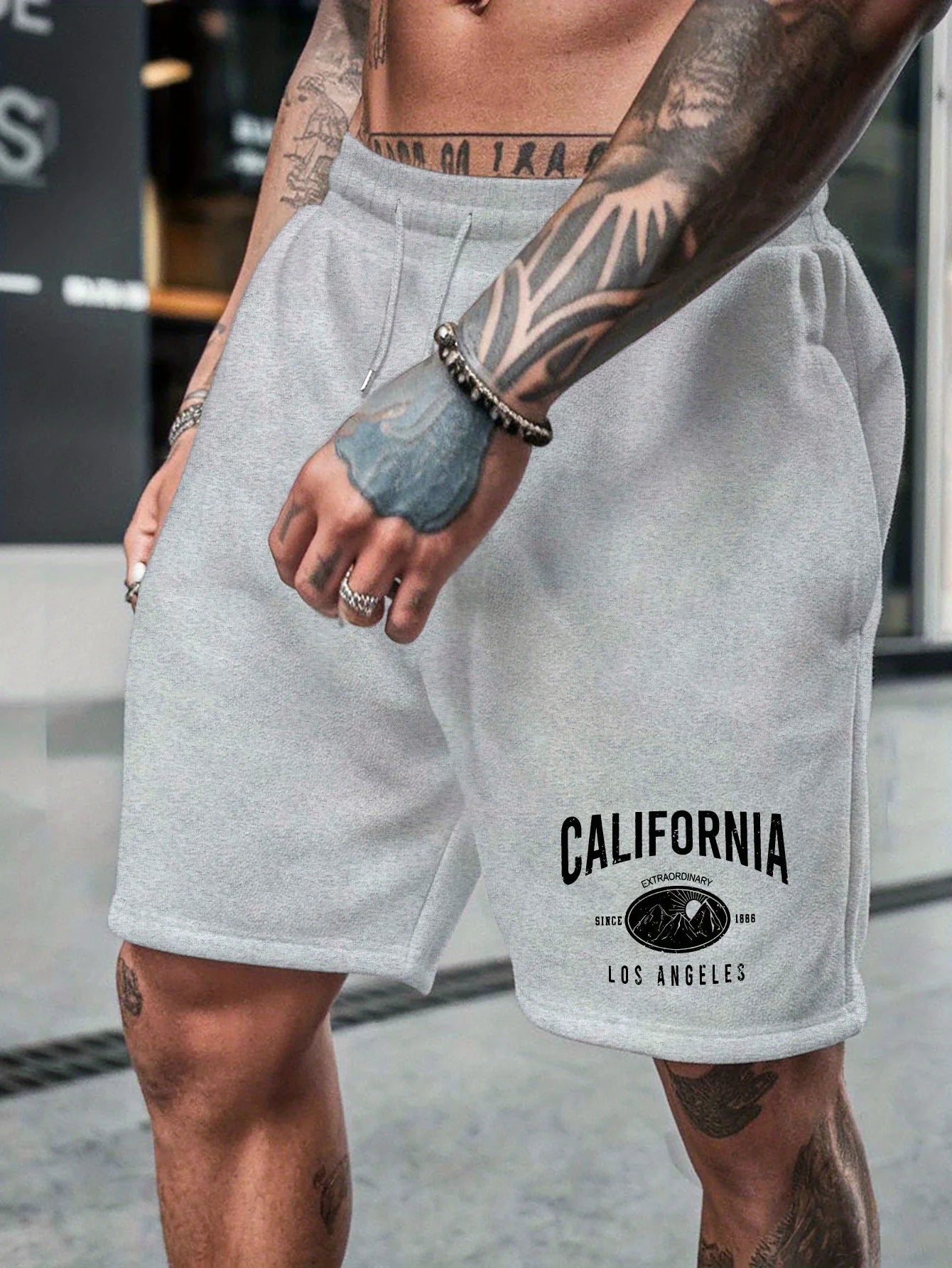 California Men's Special Shorts, Suitable for Summer Casual Wear, Multifunctional Medium Length Sports Shorts