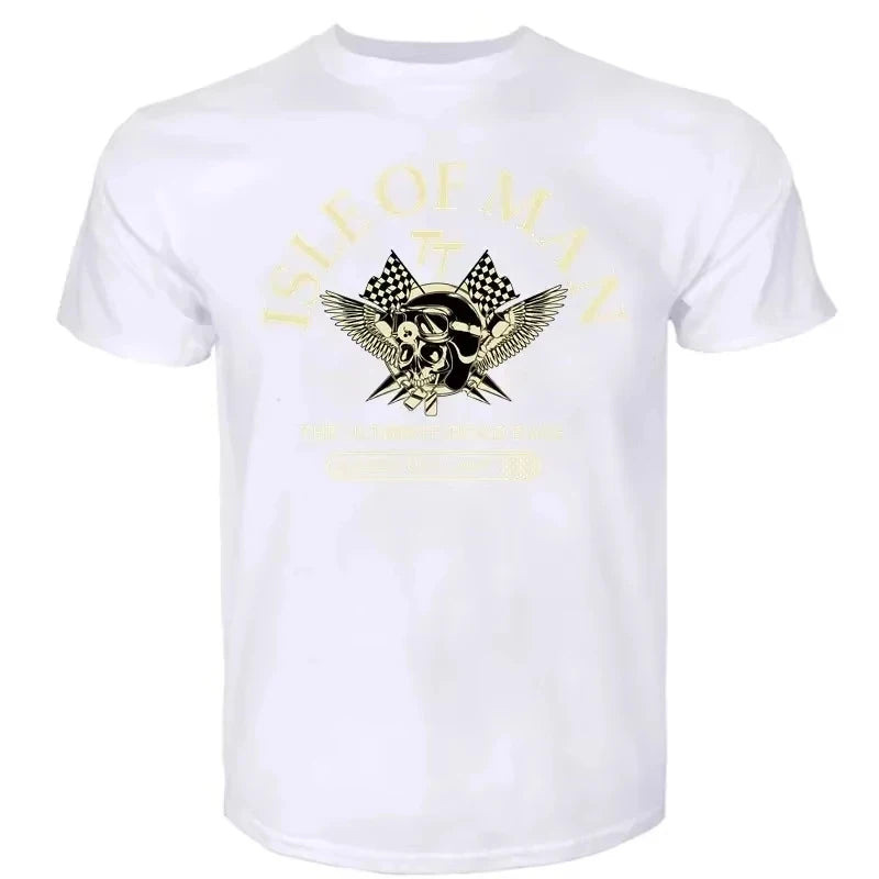 Men's Tshirt Isle of Man TT Races Skull Helmet T-Shirt 2025 Fashion Tees EST1907