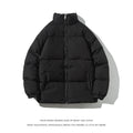 Streetwear Harajuku Warm Men's Winter Coat Solid Color Casual Parka Stand Collar Fashion Oversize Women's Winter Jacket