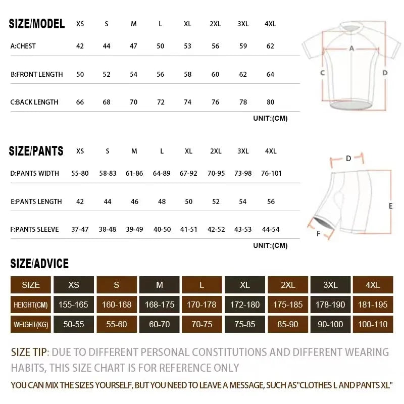 Cartoon Cycling Jersey Sets Mens Cycling Clothing Breathable Summer MTB Bike Suit Bicycle Bike Clothes Ropa Ciclismo Hombre