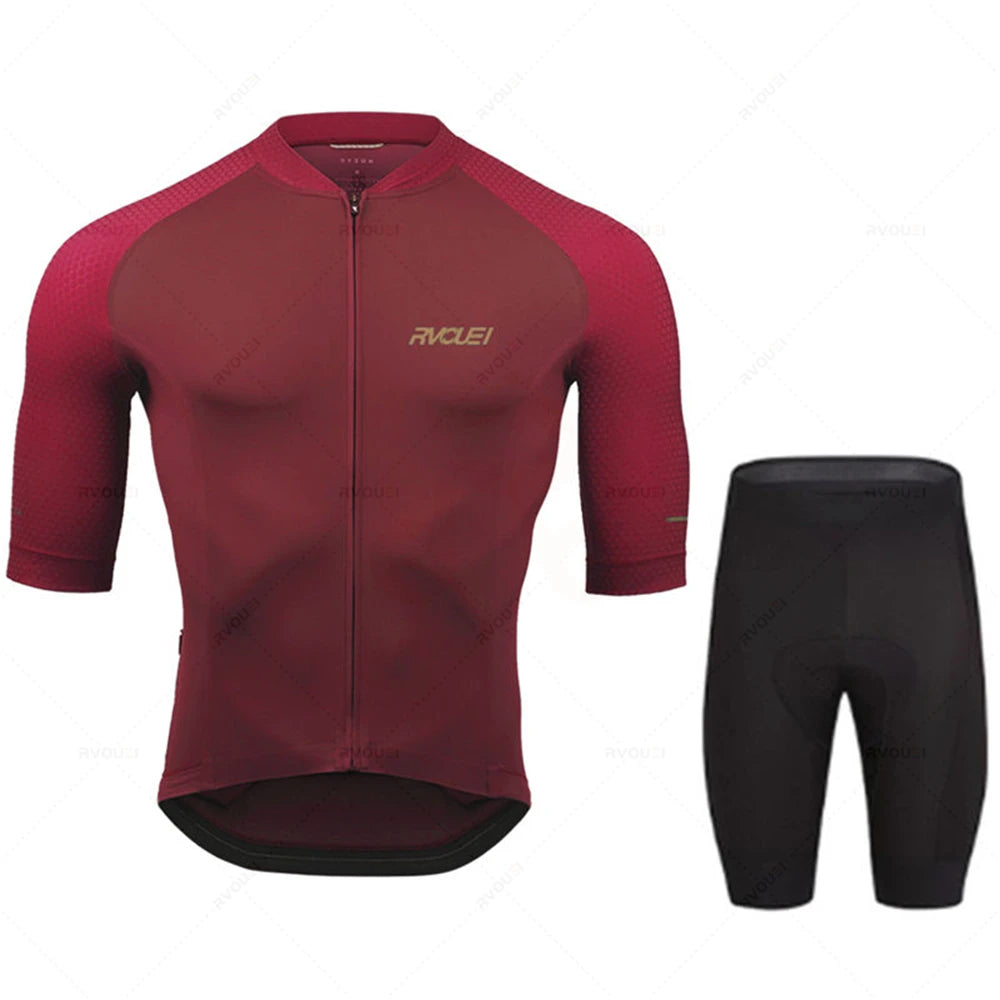 2025 Rvouei Pro Team Bicycle Clothing Men New Road Bike Wear Racing Clothes Breathable Cycling Jersey Set Ropa Ciclismo Maillot