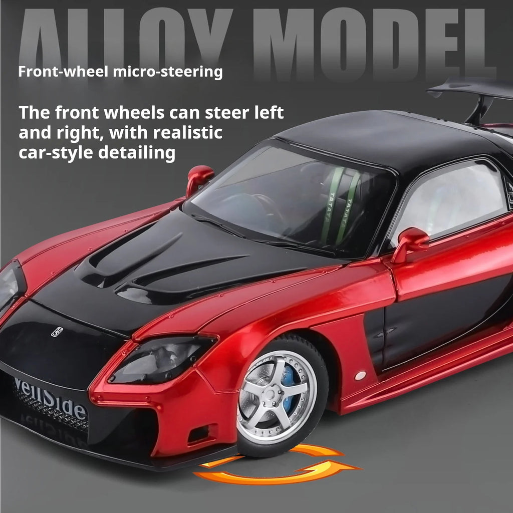 1:24 Boxed RX7 Fast & Furious 3 Han's Iconic Ride Exquisite Die-Cast Alloy Supercar Model Decorative Gift Ornament