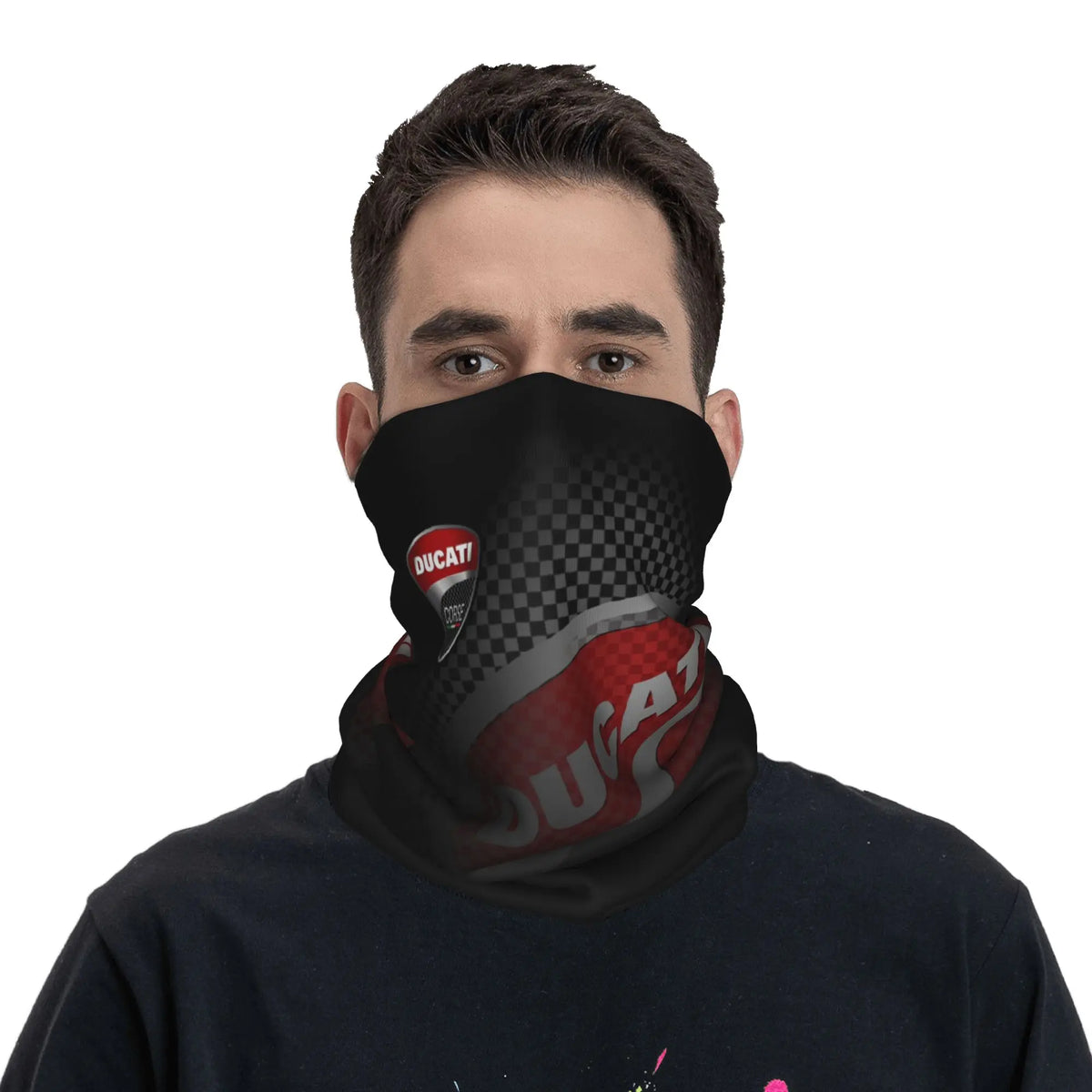 Custom Ducatis Logo Bandana Neck Gaiter Windproof Face Scarf Cover Men Women Motorcycle Racing Sprot  Headwear Tube Balaclava