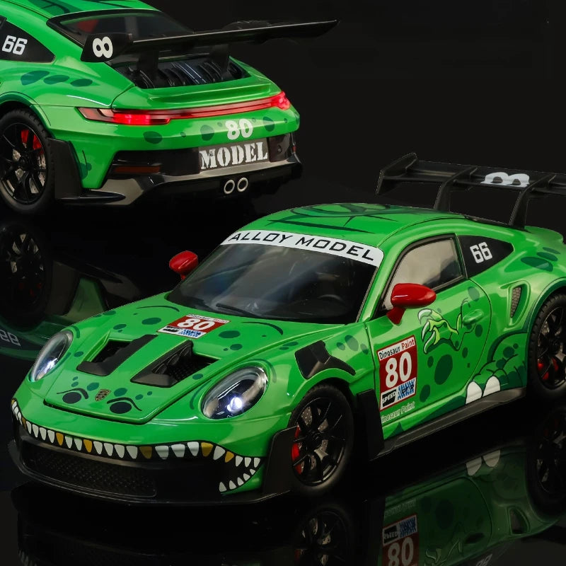1:24 911 GT3 RS Sports Car Alloy Model Diecasts Sound Light Model Car Collection Children Toy Gift Ornaments Gift