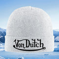 Von Dutch vintage logo design Men Women Unisex Knitted Hat Beanie Pullover Cap Winter Thermal Warm Christmas Outdoor Cycling Hik