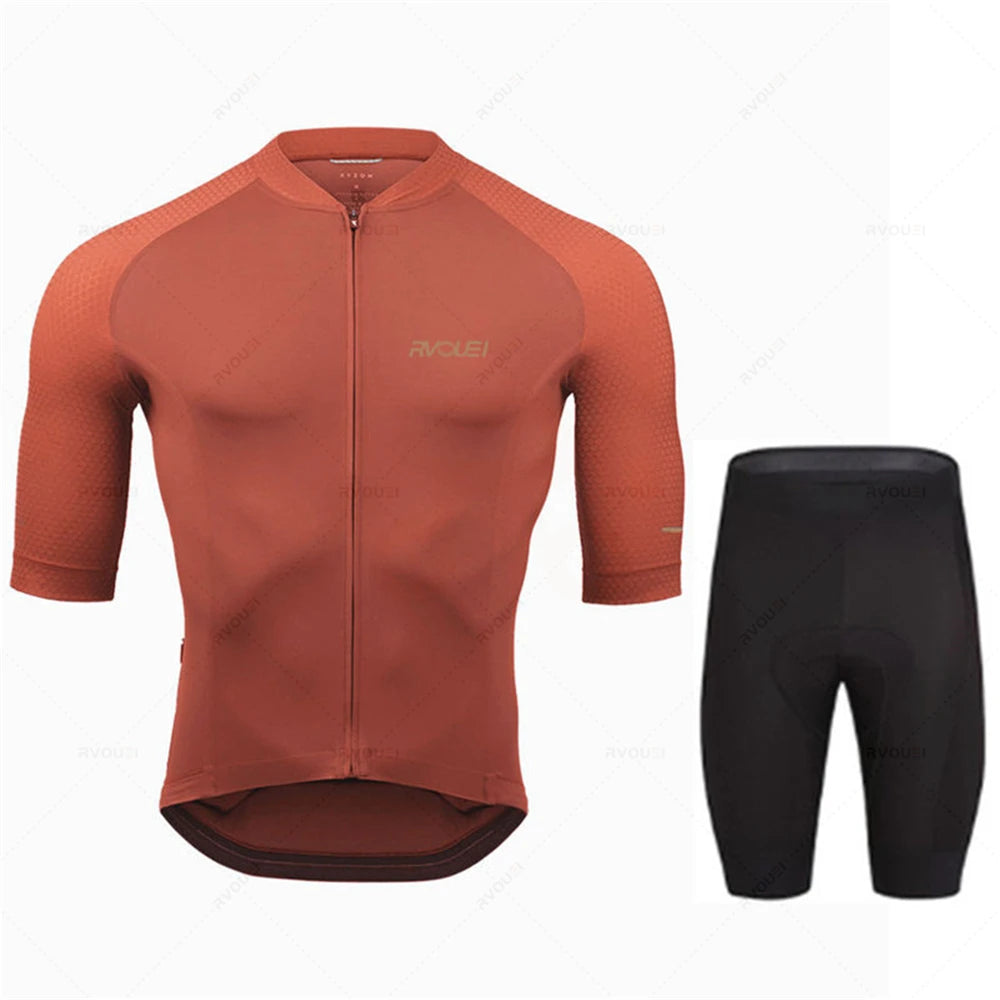 2025 Rvouei Pro Team Bicycle Clothing Men New Road Bike Wear Racing Clothes Breathable Cycling Jersey Set Ropa Ciclismo Maillot