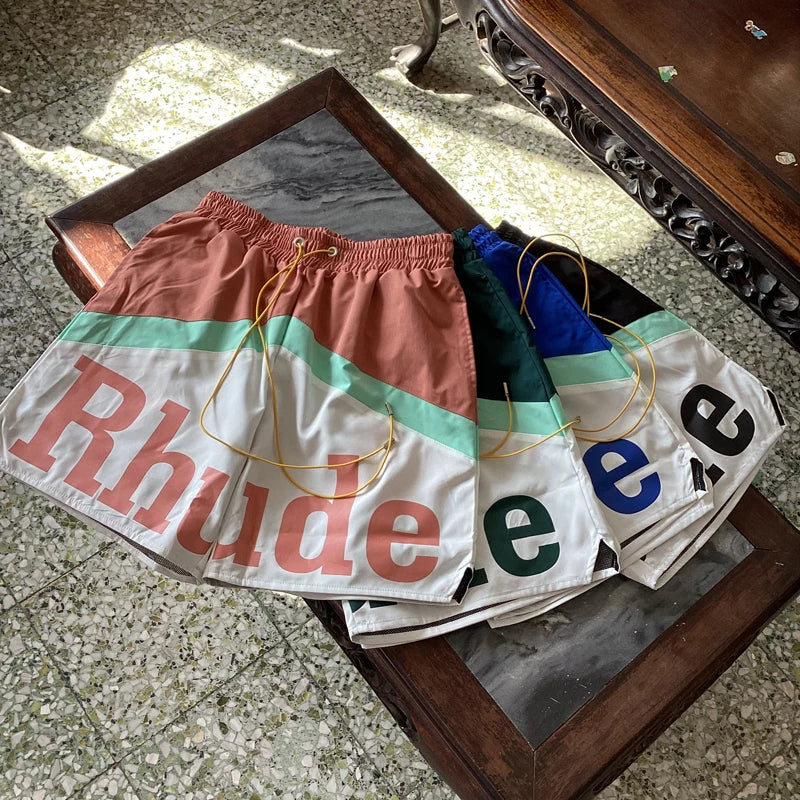 High Quality Streetwear Multi-color Rhude Beach Shorts Men Women Loose Breathable Casual Shorts