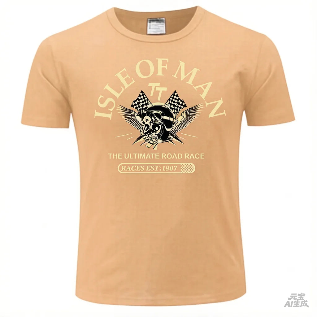 Men's Tshirt Isle of Man TT Races Skull Helmet T-Shirt 2025 Fashion Tees EST1907