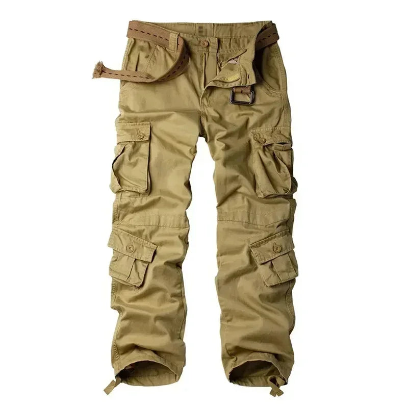 2026 Men's Cotton Cargo Pants Fashion Eight Pockets Sport Trousers Pants Male Oversize Loose Straight Streetwear Pants for Men