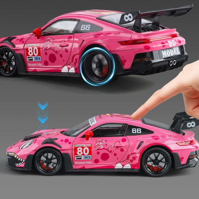 1:24 911 GT3 RS Sports Car Alloy Model Diecasts Sound Light Model Car Collection Children Toy Gift Ornaments Gift