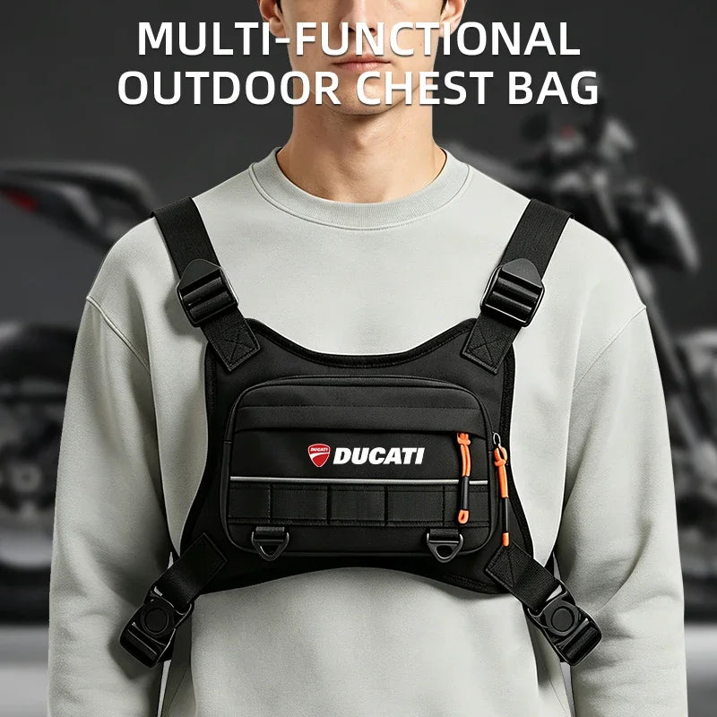 Motorcycle Race Bag Sports Tactical Pouch Camping Backpack Chest Pack Vest bag for DUCATI Streetfighter V4 SP V2 PANIGALE V2 V4