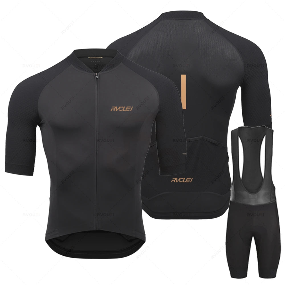 2025 Rvouei Pro Team Bicycle Clothing Men New Road Bike Wear Racing Clothes Breathable Cycling Jersey Set Ropa Ciclismo Maillot
